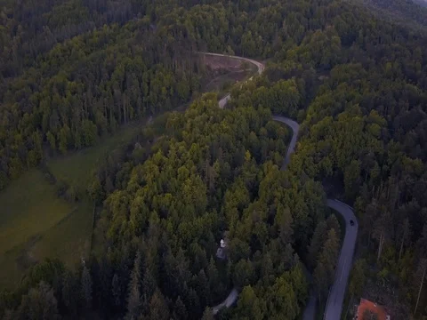 Flying over mountains and forest Stock Footage 75338194