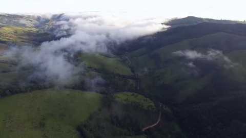 Flying over a Mountains and Valley in Brazil Stock Footage 76162091