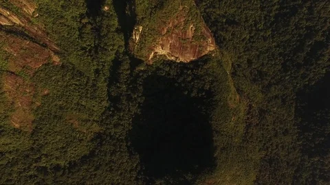 Flying over Mountains in the border of Rio de Janeiro and Sao Paulo, Brazil Stock Footage 76169657