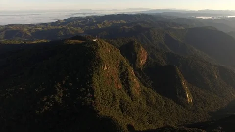 Flying over Mountains in the border of Rio de Janeiro and Sao Paulo, Brazil Stock Footage 76169759