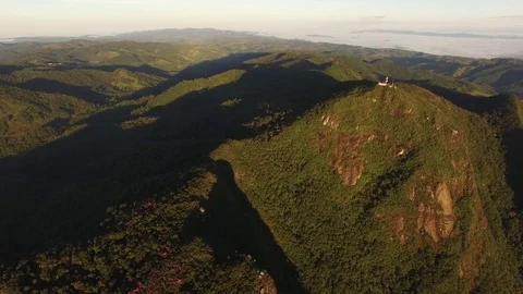Flying over Mountains in the border of Rio de Janeiro and Sao Paulo, Brazil Stock Footage 76169762