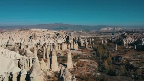 Flying over the mountains in cappadocia Stock Footage 169243407