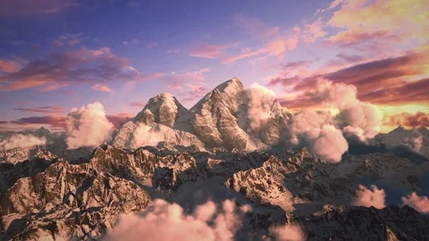 Flying Over Mountains Stock Footage 76852849