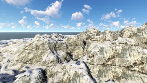 Flying over mountains in the sunny day Stock Footage 81087600