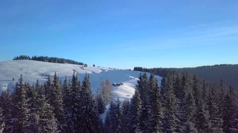 Flying over the mountains in winter Stock Footage 146504673