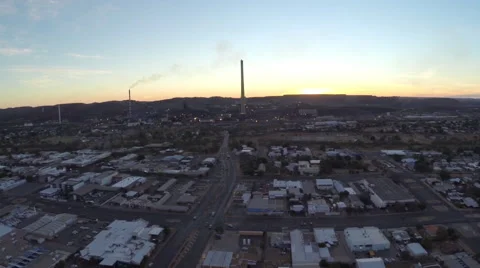 Flying Over Mt Isa With Mine In The Background Stock Footage 46878872