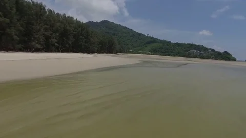Flying over Nai Yang beach Stock Footage 83810104