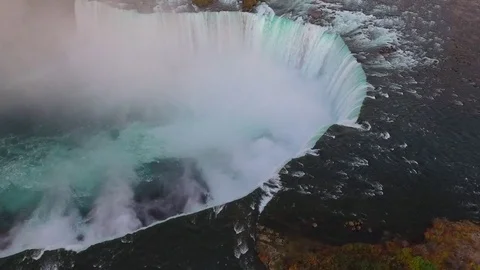 Flying over Niagara Falls 4k video Stock Footage 69794745