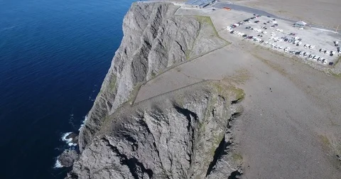 Flying over the North Cape Stockbeeldmateriaal 70184898