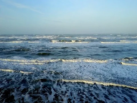 Flying over the North Sea with a drone Stock Footage