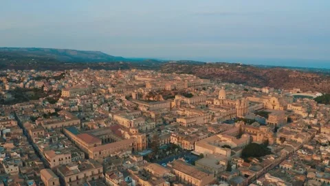Flying over of Noto Baroque old town in Island of Sicily Italy 4K Stock Footage 162951340