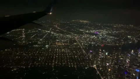 Flying over nyc at night Stock Footage 164554003
