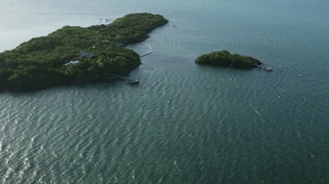 Flying Over Ocean Alongside Everglades Stock Footage 26150759