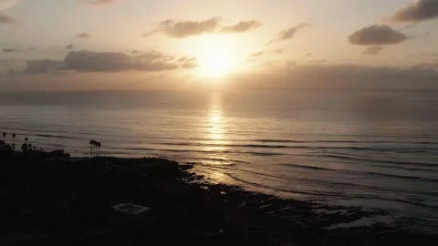Flying Over the Ocean Beach,CA Stock Footage 171390996