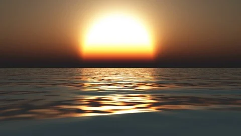 Flying over ocean - sunset Stock Footage 96222871