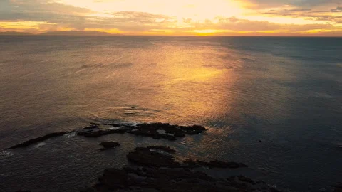 Flying over ocean at sunset Video stock 149283742