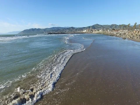 Flying over the ocean waves Stock Footage 72495536