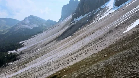 Flying over the Odle Mountain Peaks Stock Footage 156209837
