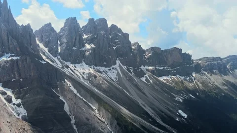 Flying over the Odle Mountains in the Summer Stock Footage 156209830