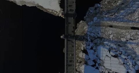 Flying over the old bridge and the City Stock Footage 72625180