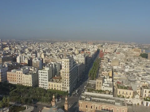 Flying over the old city 5 Stock Footage 71665748