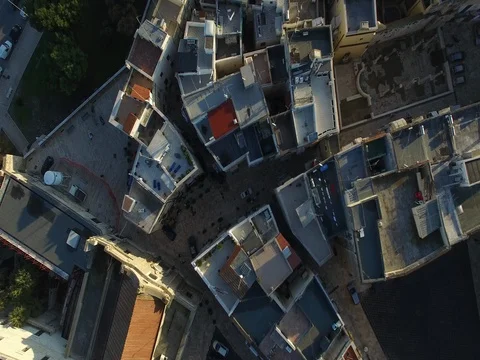 Flying over the old city Stock Footage 71662882