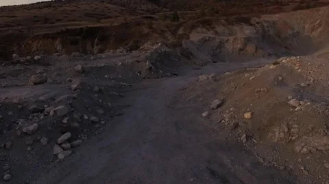 Flying over old small Mine Stock Footage 61418725