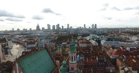 Flying Over Old Town. Drone Shot Stock Footage 86270772