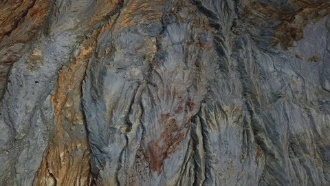 Flying over open pit copper mine in Bisbee, AZ Stock Footage 101814174