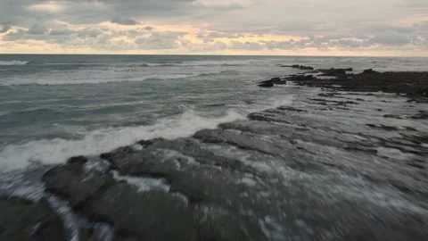 Flying over Pacific ocean Stock Footage 166561518