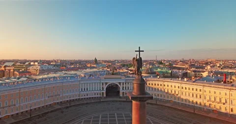 Flying over the palace square Stock Footage 63978244