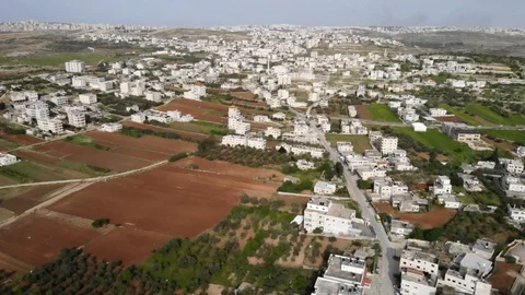 Flying over Palestinian Town Stock Footage 107249011