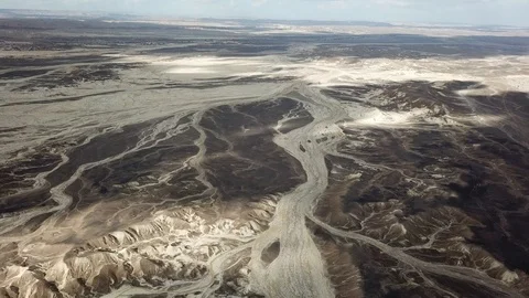 Flying over Paran plain negev desert Stock Footage 110934976