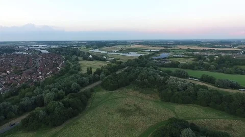 Flying over park Stock Footage 76953270