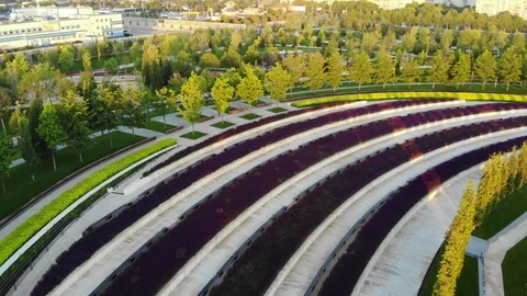 Flying over the park Krasnodar. Stock Footage 111390939