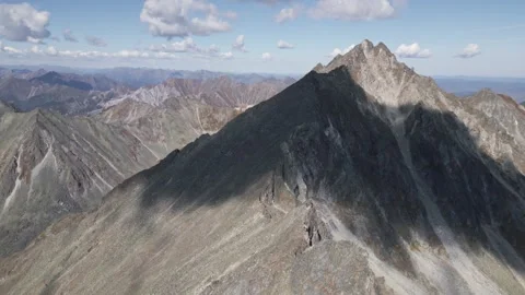 Flying over the picturesque bare rocks of the Eastern Sayan mountains Stock Footage 278303085