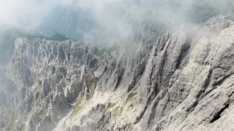 Flying over the pinnacles of Grignetta mountain, Valsassina, Italy Stock Footage 132532356