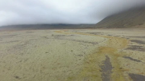 Flying Over the Plains of Iceland Stock Footage 130138594