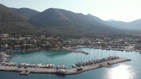 Flying over Plataria Greece Stock Footage