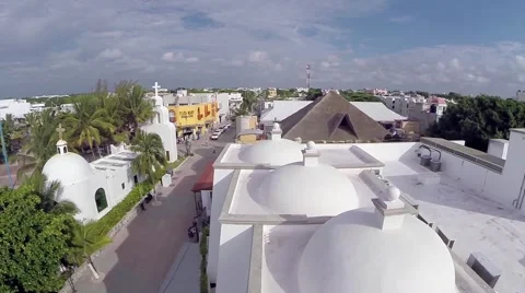 Flying over Playa Del Carmen Mexico Stock Footage 46908520