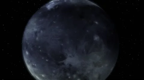 Flying over Pluto  / the approach to the planet and flying over the surface. Stock Footage 52295458