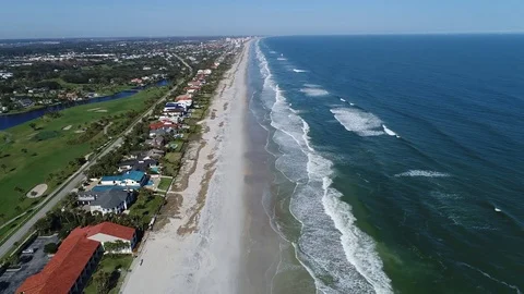 Flying over Ponte Vedra Beach, Florida Stock Footage 70879707