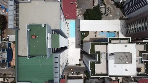 Flying over Pool Stock Footage 105204398