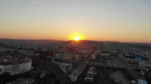 Flying over Prague Stock Footage 119778554