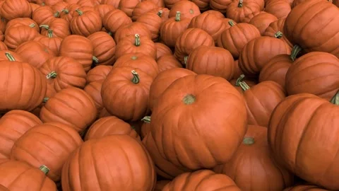 Flying over the pumpkins pile  - 3d render looped. Stock Footage 210450388