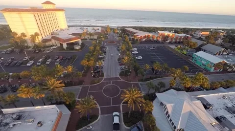 Flying Over a Quaint Beach Town Stock Footage 47579055