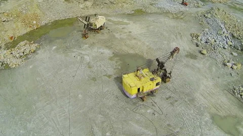 Flying over the quarry with the technique Stock Footage 49824262