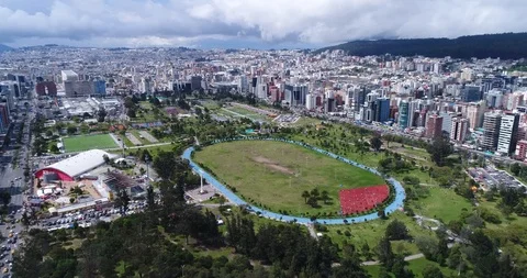 Flying over Quito, Ecuador Stock Footage 101019819