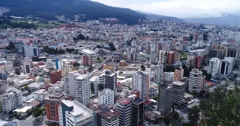 Flying over Quito, Ecuador Stock Footage 101020142