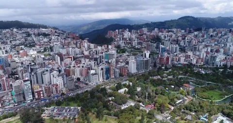 Flying over Quito, Ecuador Stock Footage 101020267